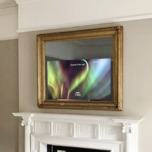 Overmantels_Toseroni_Antique Picture Frame TV Mirror ON