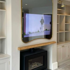 Slimline Curvy Recessed TV Mirror ON 2