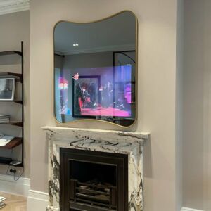 Slimline Curvy TV Mirror over recess