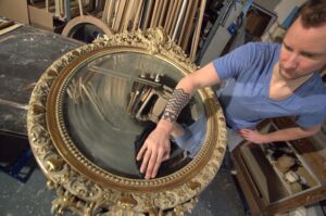 cleaning a bespoke mirror