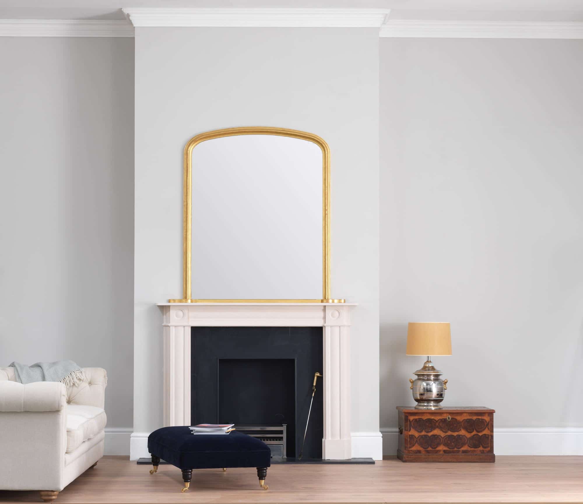 large gold overmantel mirror