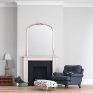 large silver overmantel mirror